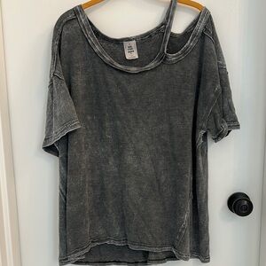 Women's Distressed Black Top